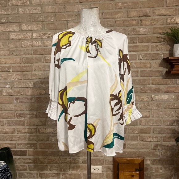Worthington Multicolor Top Blouse Sz L - Picture 1 of 5